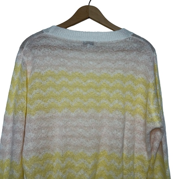 FRNCH Linette Wavy Stripe Wispy Light Knit Sweater Medium - Picture 8 of 14
